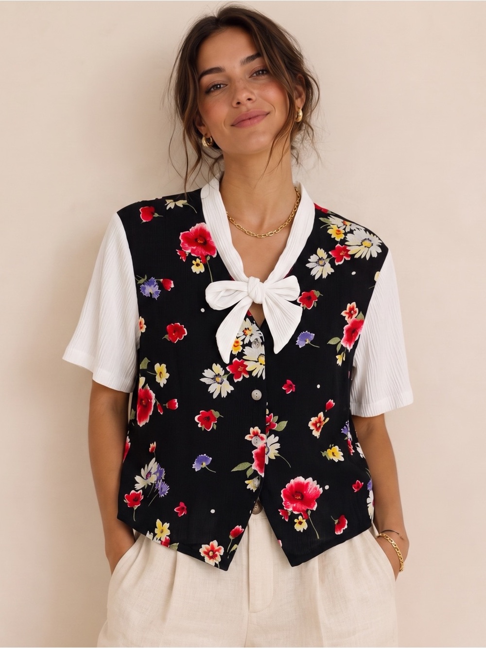VINTAGE JACLYN SMITH 90s Floral Blouse